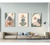 Cuadro decorativo moderno bohemio con plantas estéticas, paisaje natural, playa, arte abstracto, boho, juego de pósteres sin marco (40 x 60 cm, 3 piezas, póster 06)