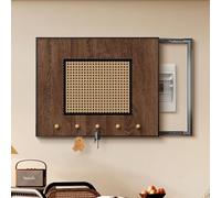 Cuadro Decorativo Para Caja De Medidor Eléctrico, Cubierta Decorativa De Ratán Con Gancho, Cuadro Colgante Creativo Para Pared, Ideal Para Sala De Estar Y Oficina(D,50 * 40cm)