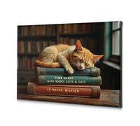 Cuadro decorativo para pared de baño, diseño de gatos y gatos nunca se desperdicia. Lienzo decorativo con texto en inglés "The Chosen Shabby Chic Decoration" (20 x 30 cm)