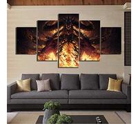 Cuadro Diablo Immortal Game Xxl Impresiones En Lienzo 5 Piezas Cuadro Moderno En Lienzo Decoración Para El Arte De La Pared Del Hogar 150×80 Cm Hd Impreso Mural (Enmarcado)