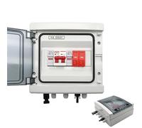 Cuadro Electrico, Cuadro Electrico Superficie Caja combinadora fotovoltaica Solar fotovoltaica, 500V, 1 entrada, 1 salida, con protección contra rayos, fusible CC, MCB SPD, resistente al agua(DC MCB 2