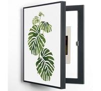 Cuadro Eléctrico Decorativo con Cubierta Oculta Caja de Medidores y Panel de Disyuntores Montaje en Pared Ideal para Hogar y Oficina,02,35x50cm