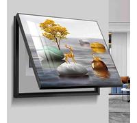 Cuadro Eléctrico Decorativo con Cubierta Oculta Caja de Medidores y Panel de Disyuntores Montaje en Pared Ideal para Hogar y Oficina,11,50 * 40cm