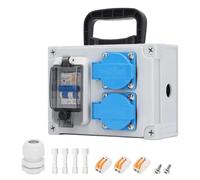Cuadro Electrico, Distribuidor de Corriente, Distribuidor de Pared 2 Posiciones, Distribuidor de Corriente de Montaje de Pared con Disyuntor Diferencial de 230V 1P + N Para Interiores Y Exteriores