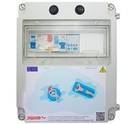 Cuadro Eléctrico para Piscina Iluminación y Motor | Guardamotor y Transformador | Sin Controlador | 150W 12DC | Bomba de agua 2CV 6-10A