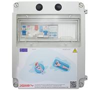 Cuadro Eléctrico para Piscina Iluminación y Motor | Guardamotor y Transformador | Sin Controlador | 150W 12DC | Bomba de agua 1CV 4-6.3A