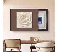 Cuadro Electrico Tapa, Tapa Contador luz Decorativa, Caja de Interruptores, Ocultar Cuadros para su Hogar, Decorativo de Pared, No Requiere Perforación(White,50 * 40cm/19.7 * 15.7in)