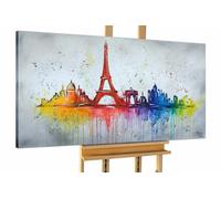 Cuadro en acrílico 'TORRE EIFFEL LLENA DE ESPLENDOR' | Lienzo 140x70cm