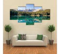 Cuadro en Lienzo 5 piezas Impresión en material tejido no tejido cuadros decoracion salon modernos lienzos decorativos dormitorios Con marco Lago Karer en Italia Regalos Personalizados 125x60cm