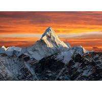 Cuadro en lienzo 70 x 50 cm: Vista nocturna de AMA Dablam en camino al Everest Base Camp Nepal(40394256)