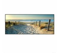 Cuadro en lienzo con camino de mar de playa, impresión artística de pared de alta definición en lienzo impermeable, para estudio, sala de estar, dormitorio o pasillo