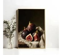 Cuadro en lienzo con diseño de higos melancólicos, estilo bodegón, póster, impresión en lienzo, estilo rústico de casa de campo, estilo antiguo, para decoración del hogar (40x60cm/sin marco).