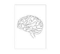 Cuadro en lienzo con estampado de diente cerebro abstracto, póster esqueleto humano anatomía, imágenes artísticas pared medicina, decoración oficina y médico clínica(G,A4 21x30cm No Frame)
