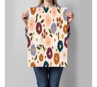 Cuadro en Lienzo Con Flores Retro Pintadas A Mano, Impresiones de lienzo de Minimalismo, Lienzo Decorativo Rosa Claro Cuadro Decoracion para Cocina Dormitorio Sala de yoga Sin Marco