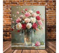 Cuadro en lienzo con hermosas flores, impresiones artísticas para pared, póster, decoración de pared para dormitorio, baño, sala de estar (30x40 cm, sin marco)