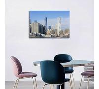 Cuadro en lienzo con paisaje urbano de Estados Unidos para sala de estar, dormitorio, sala de reuniones, salón de banquetes, espacio artístico, decoración de salón, 30x50cm, marco interior