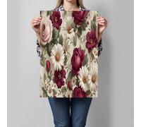 Cuadro en Lienzo Con Rosas Rojas Margaritas, Impresiones de lienzo de Floral Retro, Lienzo Decorativo Crema Cuadro Decoracion para Cocina Dormitorio Sala de yoga Sin Marco