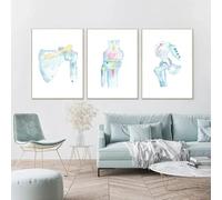 Cuadro en lienzo de anatomía de órganos humanos, póster retro e impresión, arte de pared para sala de estar, decoración moderna de pared para el hogar (30 x 45 cm/3 piezas sin marco)