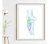 Cuadro en lienzo de anatomía de órganos humanos, póster retro e impresión, arte de pared para sala de estar, decoración moderna para el hogar (50 x 70 cm/sin marco)