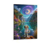 Cuadro En Lienzo De Bretón Lago, Impresión En Lienzo Bretón Español, Cuadros Decoracion Para Salón Dormitorio Oficina Regalos Originales 20x30inch(50x75cm)