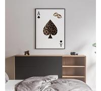 Cuadro en lienzo de la carta de póker "A" - Decoración de pared para el hogar, cuadro para sala de estar, impresiones en lienzo (30 x 40 cm/sin marco)