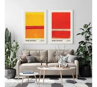 Cuadro en lienzo de Mark Rothko, pósteres de arte abstracto, impresiones de exposiciones, cuadro de museo vintage para decoración del hogar (50 x 70 cm, 2 piezas sin marco)