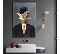 Cuadro en lienzo de René Magritte, surrealismo, arte clásico, pósteres, impresiones en lienzo, arte de pared, imagen para decoración del hogar (40 x 60 cm/sin marco)