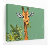 Cuadro en lienzo de una jirafa adorable, arte mural para habitación infantil | Pósteres e impresiones con ilustraciones de animales | Mural decorativo para habitación infantil (20 x 30 cm/Sin marco)