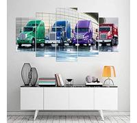 Cuadro En Lienzo Decoracion 5 Piezas Hd Imagen Impresiones En Lienzo Camión De Color 100 X 50 Cm / 39,37 X 19,68 Pulgadas Lienzo Grandes Xxl Murales Pared 5 Paneles De Pinturas De Obras De -1Y2Q/J6S5-