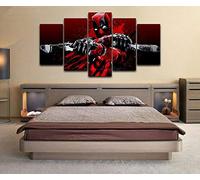 Cuadro En Lienzo Decoracion 5 Piezas Hd Imagen Impresiones En Lienzo Deadpool Comic Gun Poster Lienzo Grandes Xxl Murales Pared 5 Paneles De Pinturas De Obras De Arte Moderno