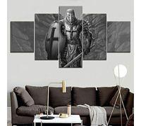 Cuadro En Lienzo Decoracion 5 Piezas HD Imagen Impresiones En Lienzo Espada Masónica Caballero Templario Lienzo Grandes XXL Murales Pared 5 Paneles De Pinturas De Obras De Arte Moderno