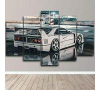 Cuadro En Lienzo Decoracion 5 Piezas HD Imagen Impresiones En Lienzo F40 Super Coche Clásico Raro Lienzo Grandes XXL Murales Pared 5 Paneles De Pinturas De Obras De Arte Moderno