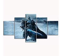 Cuadro En Lienzo Decoracion 5 Piezas Hd Imagen Impresiones En Lienzo Fallen King Lich World Warcraft Juego Lienzo Grandes Xxl Murales Pared 5 Paneles De Pinturas De Obras De Arte Moderno