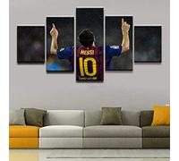 Cuadro En Lienzo Decoracion 5 Piezas HD Imagen Impresiones En Lienzo Fútbol Messi Lienzo Grandes XXL Murales Pared 5 Paneles De Pinturas De Obras De Arte Moderno