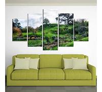 Cuadro En Lienzo Decoracion 5 Piezas HD Imagen Impresiones En Lienzo La Casa De Hobbit Green Hills Lienzo Grandes XXL Murales Pared 5 Paneles De Pinturas De Obras De Arte Moderno