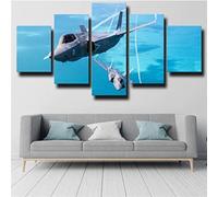 Cuadro En Lienzo Decoracion 5 Piezas Hd Imagen Impresiones En Lienzo Póster Avión De Combate Militar Lienzo Grandes Xxl Murales Pared 5 Paneles De Pinturas De Obras De Arte Moderno Sin Marco 100 X 50