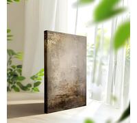 Cuadro en lienzo enmarcado - Obra de arte abstracta con textura beige para paredes de dormitorio, listo para colgar (40 x 50 cm (16 x 20 pulgadas) con marco)