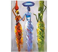 Cuadro en lienzo Mujeres africanas Arte abstracto de la pared Carteles coloridos modernos e impresiones para sala de estar Impresiones en lienzo 20x25cm (7.8x9.8 pulgadas) Sin marco