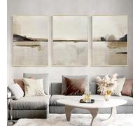 Cuadro en lienzo, obra de arte moderna, abstracta, en tonos beige y marrón, póster nórdico, láminas escandinavas para decoración del hogar (30x50cm - 3 piezas)