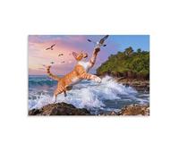 Cuadro En Lienzo Oriental Gato Pelo Corto Impresión En Lienzo Costa Cuadro Moderno Para Salón, Dormitorio O Pasillo Regalos Creativos 20x30inch(50x75cm)