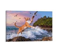 Cuadro En Lienzo Oriental Gato Pelo Corto Impresión En Lienzo Costa Cuadros Decoracion Modernos Para Salón O Pasillo Regalos Creativos 12x18inch(30x45cm)