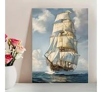 Cuadro en lienzo sin marco con un elegante velero. Esta moderna impresión de arte mural es una pieza decorativa única (42x60cm, sin marco).