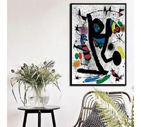 Cuadro en lienzo surrealista moderno de Joan Miró, póster retro e impresión, arte de pared para sala de estar, decoración moderna del hogar (30 x 40 cm/sin marco)