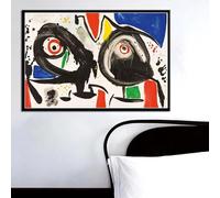 Cuadro en lienzo surrealista moderno de Joan Miró, póster retro e impresión, arte de pared para sala de estar, decoración moderna del hogar (80 x 120 cm/sin marco)