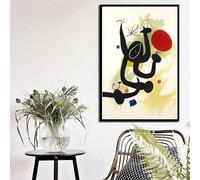 Cuadro en lienzo surrealista moderno de Joan Miró, póster retro e impresión, arte de pared para sala de estar, decoración moderna del hogar (40 x 50 cm/sin marco)