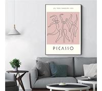 Cuadro en lienzo vintage de Picasso, arte de pared, impresiones, imágenes, carteles abstractos, línea de baile, minimalista, decoración de dormitorio para adolescentes, 60 x 90 cm, sin marco