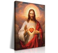 Cuadro enmarcado de corazón sagrado de Jesús para pared, imagen de la Divina Misericordia, lienzo para decoración de pared, retrato de Cristo Jesús, obras de arte religiosas cristianas para sala de