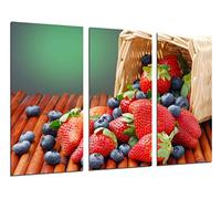 Cuadro Fotográfico Fresas, arandanos, Fruta Tamaño total: 97 x 62 cm XXL