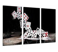 Cuadro Fotográfico Juego de Mesa, Torre de Cartas Poker, Casino, Tamaño total: 97 x 62 cm XXL
