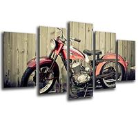 Cuadro Fotográfico Moto Vintage, Harley Davidson Tamaño total: 165 x 62 cm XXL